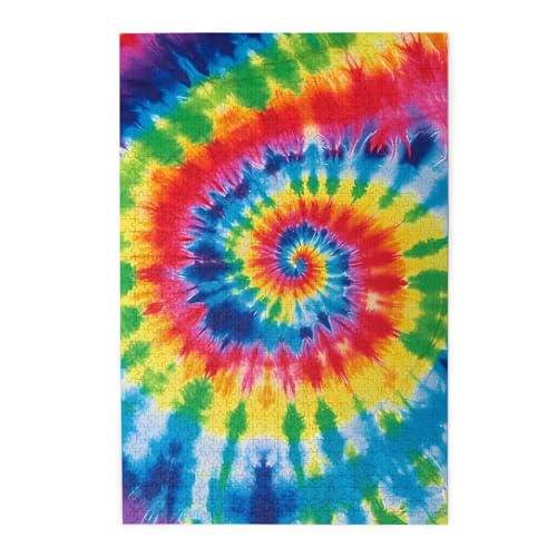 1000-teiliges Puzzle für Erwachsene, herausforderndes Puzzle für Spieleabende, Holzpuzzle, Batikfärbung, Regenbogen, personalisierbar, Holzpuzzle für Familie, Bildpuzzle, fertige Größe 74,9 x 50 cm 1000-teiliges Puzzle für Erwachsene, herausforderndes Puzzle für Spieleabende, Holzpuzzle, Batikfärbung, Regenbogen, personalisierbar, Holzpuzzle für Familie, Bildpuzzle, fertige Größe 74,9 x 50 cm von QMNKLET