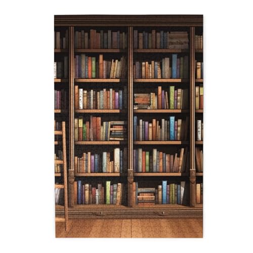 1000-teiliges Puzzle für Erwachsene, herausforderndes Puzzle für Spieleabende, Holzpuzzle, Bibliothek, Bücherregal, personalisiertes Holzpuzzle für Familie, Bilderpuzzle, fertige Größe 74,9 x 50 cm 1000-teiliges Puzzle für Erwachsene, herausforderndes Puzzle für Spieleabende, Holzpuzzle, Bibliothek, Bücherregal, personalisiertes Holzpuzzle für Familie, Bilderpuzzle, fertige Größe 74,9 x 50 cm von QMNKLET