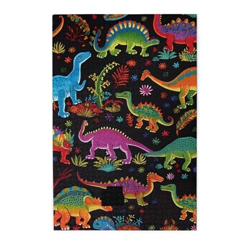 1000-teiliges Puzzle für Erwachsene, herausforderndes Puzzle für Spieleabende, Holzpuzzle, Cartoon-Dinosaurier, personalisiertes Holzpuzzle für Familie, Bilderpuzzle, fertige Größe 74,9 x 50 cm 1000-teiliges Puzzle für Erwachsene, herausforderndes Puzzle für Spieleabende, Holzpuzzle, Cartoon-Dinosaurier, personalisiertes Holzpuzzle für Familie, Bilderpuzzle, fertige Größe 74,9 x 50 cm von QMNKLET