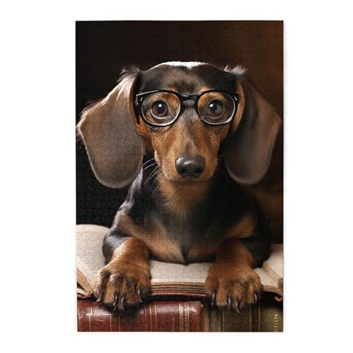1000-teiliges Puzzle für Erwachsene, herausforderndes Puzzle für Spieleabende, Holzpuzzle, Dackelbuch, personalisiertes Holzpuzzle für Familie, Bilderpuzzle, fertige Größe 74,9 x 50 cm 1000-teiliges Puzzle für Erwachsene, herausforderndes Puzzle für Spieleabende, Holzpuzzle, Dackelbuch, personalisiertes Holzpuzzle für Familie, Bilderpuzzle, fertige Größe 74,9 x 50 cm von QMNKLET