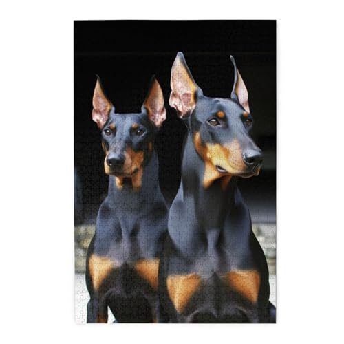 1000-teiliges Puzzle für Erwachsene, herausforderndes Puzzle für Spieleabende, Holzpuzzle, Dobermann, personalisierbar, Holzpuzzle für Familie, Bilderpuzzle, fertige Größe 74,9 x 50 cm 1000-teiliges Puzzle für Erwachsene, herausforderndes Puzzle für Spieleabende, Holzpuzzle, Dobermann, personalisierbar, Holzpuzzle für Familie, Bilderpuzzle, fertige Größe 74,9 x 50 cm von QMNKLET