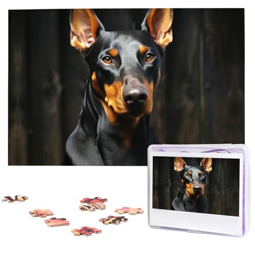 1000-teiliges Puzzle für Erwachsene, herausforderndes Puzzle für Spieleabende, Holzpuzzle, Dobermann, personalisierbar, Holzpuzzle für Familie, Bilderpuzzle, fertige Größe 74,9 x 50 cm 1000-teiliges Puzzle für Erwachsene, herausforderndes Puzzle für Spieleabende, Holzpuzzle, Dobermann, personalisierbar, Holzpuzzle für Familie, Bilderpuzzle, fertige Größe 74,9 x 50 cm von QMNKLET