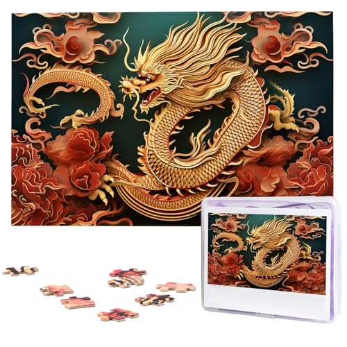 1000-teiliges Puzzle für Erwachsene, herausforderndes Puzzle für Spieleabende, Holzpuzzle, Drache, chinesischer Hintergrund, personalisiertes Holzpuzzle für Familie, Bilderpuzzle, fertige Größe 74,9 x 1000-teiliges Puzzle für Erwachsene, herausforderndes Puzzle für Spieleabende, Holzpuzzle, Drache, chinesischer Hintergrund, personalisiertes Holzpuzzle für Familie, Bilderpuzzle, fertige Größe 74,9 x von QMNKLET