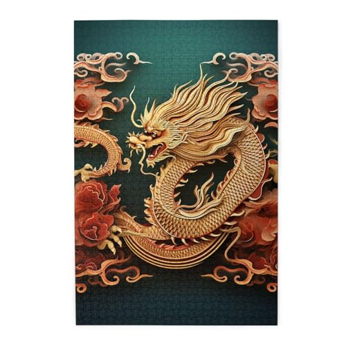 1000-teiliges Puzzle für Erwachsene, herausforderndes Puzzle für Spieleabende, Holzpuzzle, Drache, chinesischer Hintergrund, personalisiertes Holzpuzzle für Familie, Bilderpuzzle, fertige Größe 74,9 x 1000-teiliges Puzzle für Erwachsene, herausforderndes Puzzle für Spieleabende, Holzpuzzle, Drache, chinesischer Hintergrund, personalisiertes Holzpuzzle für Familie, Bilderpuzzle, fertige Größe 74,9 x von QMNKLET
