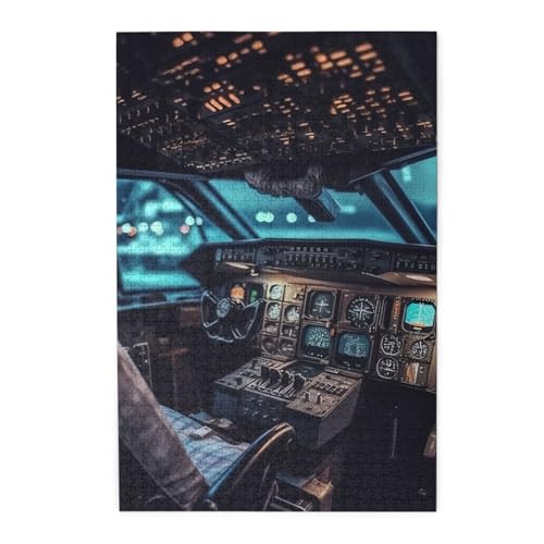 1000-teiliges Puzzle für Erwachsene, herausforderndes Puzzle für Spieleabende, Holzpuzzle, Flugzeug-Cockpit, personalisierbar, Holzpuzzle für Familie, Bilderpuzzle, fertige Größe 74,9 x 50 cm 1000-teiliges Puzzle für Erwachsene, herausforderndes Puzzle für Spieleabende, Holzpuzzle, Flugzeug-Cockpit, personalisierbar, Holzpuzzle für Familie, Bilderpuzzle, fertige Größe 74,9 x 50 cm von QMNKLET
