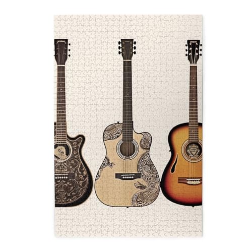 1000-teiliges Puzzle für Erwachsene, herausforderndes Puzzle für Spieleabende, Holzpuzzle, Gitarre, personalisiertes Holzpuzzle für Familie, Bilderpuzzle, fertige Größe 74,9 x 50 cm 1000-teiliges Puzzle für Erwachsene, herausforderndes Puzzle für Spieleabende, Holzpuzzle, Gitarre, personalisiertes Holzpuzzle für Familie, Bilderpuzzle, fertige Größe 74,9 x 50 cm von QMNKLET