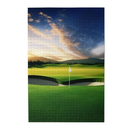 1000-teiliges Puzzle für Erwachsene, herausforderndes Puzzle für Spieleabende, Holzpuzzle, Golfplatz, personalisierbar, Holzpuzzle für Familie, Bilderpuzzle, fertige Größe 74,9 x 50 cm 1000-teiliges Puzzle für Erwachsene, herausforderndes Puzzle für Spieleabende, Holzpuzzle, Golfplatz, personalisierbar, Holzpuzzle für Familie, Bilderpuzzle, fertige Größe 74,9 x 50 cm von QMNKLET