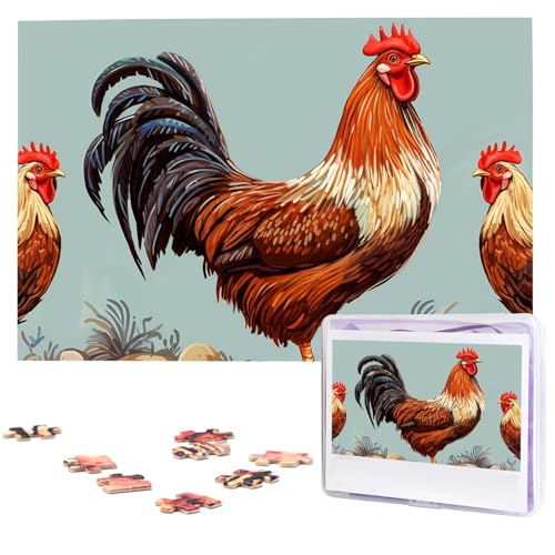 1000-teiliges Puzzle für Erwachsene, herausforderndes Puzzle für Spieleabende, Holzpuzzle, Hühner-Druck, personalisierbar, Holzpuzzle für Familie, Bilderpuzzle, fertige Größe 74,9 x 50 cm 1000-teiliges Puzzle für Erwachsene, herausforderndes Puzzle für Spieleabende, Holzpuzzle, Hühner-Druck, personalisierbar, Holzpuzzle für Familie, Bilderpuzzle, fertige Größe 74,9 x 50 cm von QMNKLET