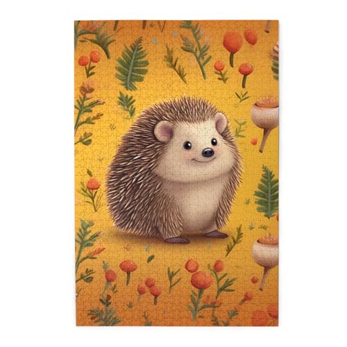 1000-teiliges Puzzle für Erwachsene, herausforderndes Puzzle für Spieleabende, Holzpuzzle, Igel, personalisierbar, Holzpuzzle für Familie, Bilderpuzzle, fertige Größe 74,9 x 50 cm 1000-teiliges Puzzle für Erwachsene, herausforderndes Puzzle für Spieleabende, Holzpuzzle, Igel, personalisierbar, Holzpuzzle für Familie, Bilderpuzzle, fertige Größe 74,9 x 50 cm von QMNKLET