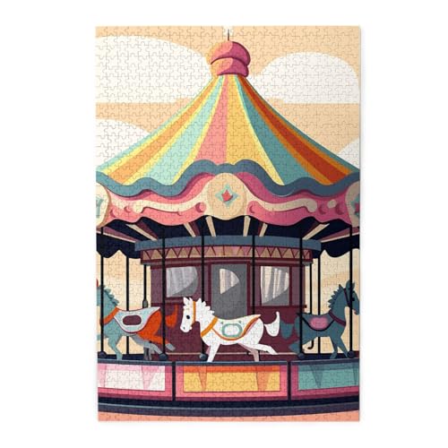 1000-teiliges Puzzle für Erwachsene, herausforderndes Puzzle für Spieleabende, Holzpuzzle, Karussell, personalisierbar, Holzpuzzle für Familie, Bilderpuzzle, fertige Größe 74,9 x 50 cm 1000-teiliges Puzzle für Erwachsene, herausforderndes Puzzle für Spieleabende, Holzpuzzle, Karussell, personalisierbar, Holzpuzzle für Familie, Bilderpuzzle, fertige Größe 74,9 x 50 cm von QMNKLET