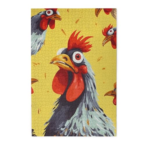 1000-teiliges Puzzle für Erwachsene, herausforderndes Puzzle für Spieleabende, Holzpuzzle, Kunst, Hühnermalerei, personalisiertes, individuelles Holzpuzzle für Familie, Bilderpuzzle, fertige Größe 1000-teiliges Puzzle für Erwachsene, herausforderndes Puzzle für Spieleabende, Holzpuzzle, Kunst, Hühnermalerei, personalisiertes, individuelles Holzpuzzle für Familie, Bilderpuzzle, fertige Größe von QMNKLET