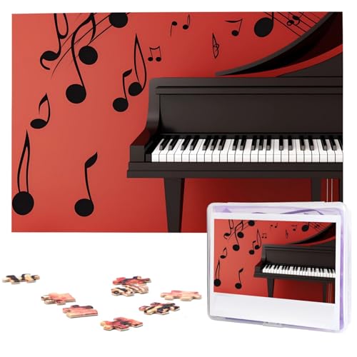 1000-teiliges Puzzle für Erwachsene, herausforderndes Puzzle für Spieleabende, Holzpuzzle, Musiknoten, Klavier, personalisierbar, Holzpuzzle für Familie, Bilderpuzzle, fertige Größe 74,9 x 50 cm 1000-teiliges Puzzle für Erwachsene, herausforderndes Puzzle für Spieleabende, Holzpuzzle, Musiknoten, Klavier, personalisierbar, Holzpuzzle für Familie, Bilderpuzzle, fertige Größe 74,9 x 50 cm von QMNKLET