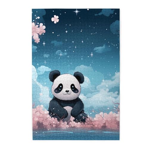 1000-teiliges Puzzle für Erwachsene, herausforderndes Puzzle für Spieleabende, Holzpuzzle, Panda-Blume, personalisiertes Holzpuzzle für Familie, Bilderpuzzle, fertige Größe 74,9 x 50 cm 1000-teiliges Puzzle für Erwachsene, herausforderndes Puzzle für Spieleabende, Holzpuzzle, Panda-Blume, personalisiertes Holzpuzzle für Familie, Bilderpuzzle, fertige Größe 74,9 x 50 cm von QMNKLET