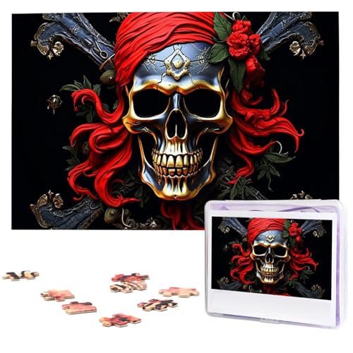 1000-teiliges Puzzle für Erwachsene, herausforderndes Puzzle für Spieleabende, Holzpuzzle, Piratenschädel, personalisierbar, Holzpuzzle für Familie, Bilderpuzzle, fertige Größe 74,9 x 50 cm 1000-teiliges Puzzle für Erwachsene, herausforderndes Puzzle für Spieleabende, Holzpuzzle, Piratenschädel, personalisierbar, Holzpuzzle für Familie, Bilderpuzzle, fertige Größe 74,9 x 50 cm von QMNKLET