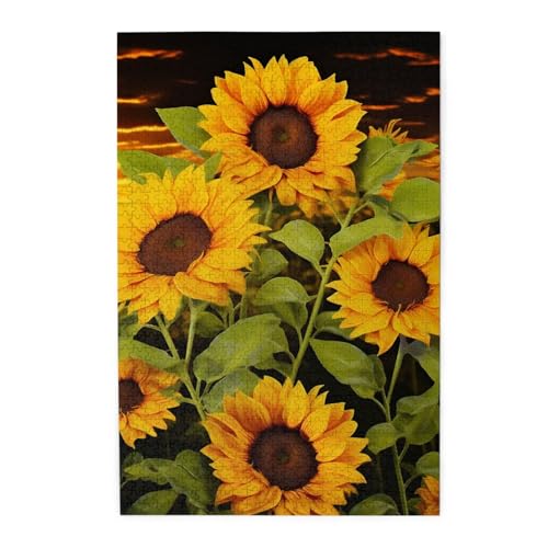 1000-teiliges Puzzle für Erwachsene, herausforderndes Puzzle für Spieleabende, Holzpuzzle, Sonnenblume, personalisierbar, Holzpuzzle für Familie, Bilderpuzzle, fertige Größe 74,9 x 50 cm 1000-teiliges Puzzle für Erwachsene, herausforderndes Puzzle für Spieleabende, Holzpuzzle, Sonnenblume, personalisierbar, Holzpuzzle für Familie, Bilderpuzzle, fertige Größe 74,9 x 50 cm von QMNKLET