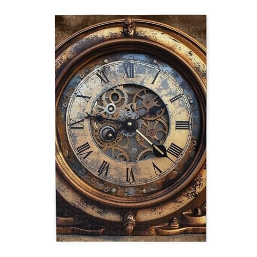 1000-teiliges Puzzle für Erwachsene, herausforderndes Puzzle für Spieleabende, Holzpuzzle, Steampunk-Uhr, personalisiertes Holzpuzzle für Familie, Bilderpuzzle, fertige Größe 74,9 x 50 cm 1000-teiliges Puzzle für Erwachsene, herausforderndes Puzzle für Spieleabende, Holzpuzzle, Steampunk-Uhr, personalisiertes Holzpuzzle für Familie, Bilderpuzzle, fertige Größe 74,9 x 50 cm von QMNKLET
