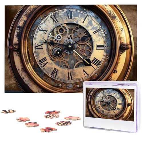 1000-teiliges Puzzle für Erwachsene, herausforderndes Puzzle für Spieleabende, Holzpuzzle, Steampunk-Uhr, personalisiertes Holzpuzzle für Familie, Bilderpuzzle, fertige Größe 74,9 x 50 cm 1000-teiliges Puzzle für Erwachsene, herausforderndes Puzzle für Spieleabende, Holzpuzzle, Steampunk-Uhr, personalisiertes Holzpuzzle für Familie, Bilderpuzzle, fertige Größe 74,9 x 50 cm von QMNKLET