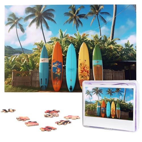 1000-teiliges Puzzle für Erwachsene, herausforderndes Puzzle für Spieleabende, Holzpuzzle, Surfbrett, personalisiertes Holzpuzzle für Familie, Bilderpuzzle, fertige Größe 74,9 x 50 cm 1000-teiliges Puzzle für Erwachsene, herausforderndes Puzzle für Spieleabende, Holzpuzzle, Surfbrett, personalisiertes Holzpuzzle für Familie, Bilderpuzzle, fertige Größe 74,9 x 50 cm von QMNKLET