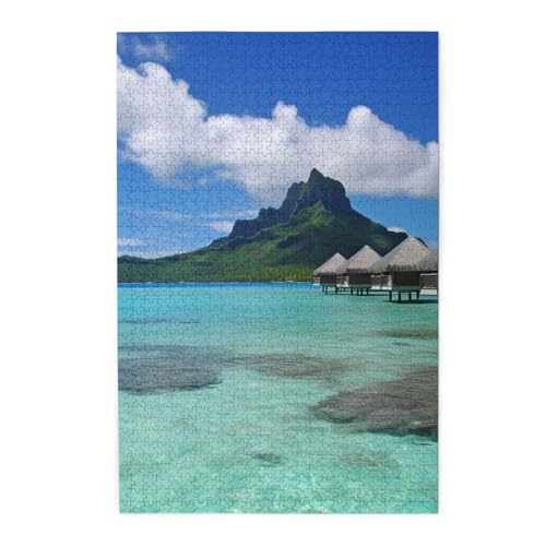 1000-teiliges Puzzle für Erwachsene, herausforderndes Puzzle für Spieleabende, Holzpuzzle, Tahiti-Strand, personalisiertes Holzpuzzle für Familie, Bilderpuzzle, fertige Größe 74,9 x 50 cm 1000-teiliges Puzzle für Erwachsene, herausforderndes Puzzle für Spieleabende, Holzpuzzle, Tahiti-Strand, personalisiertes Holzpuzzle für Familie, Bilderpuzzle, fertige Größe 74,9 x 50 cm von QMNKLET