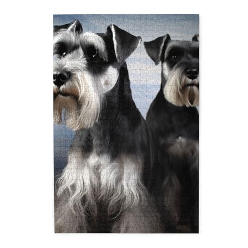 1000-teiliges Puzzle für Erwachsene, herausforderndes Puzzle für Spieleabende, Holzpuzzle, Tierschnauzer, Hund, personalisierbar, Holzpuzzle für Familie, Bilderpuzzle, fertige Größe 74,9 x 50 cm 1000-teiliges Puzzle für Erwachsene, herausforderndes Puzzle für Spieleabende, Holzpuzzle, Tierschnauzer, Hund, personalisierbar, Holzpuzzle für Familie, Bilderpuzzle, fertige Größe 74,9 x 50 cm von QMNKLET
