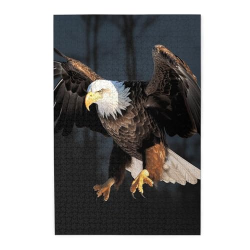 1000-teiliges Puzzle für Erwachsene, herausforderndes Puzzle für Spieleabende, Holzpuzzle, Weißkopfseeadler, personalisiertes Holzpuzzle für Familie, Bilderpuzzle, fertige Größe 74,9 x 50 cm 1000-teiliges Puzzle für Erwachsene, herausforderndes Puzzle für Spieleabende, Holzpuzzle, Weißkopfseeadler, personalisiertes Holzpuzzle für Familie, Bilderpuzzle, fertige Größe 74,9 x 50 cm von QMNKLET