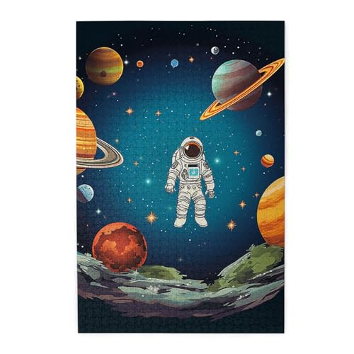 1000-teiliges Puzzle für Erwachsene, herausforderndes Puzzle für Spieleabende, Holzpuzzle, Weltraum, Rakete, Astronaut, personalisiertes Holzpuzzle für Familie, Bilderpuzzle, fertige Größe 74,9 x 50 1000-teiliges Puzzle für Erwachsene, herausforderndes Puzzle für Spieleabende, Holzpuzzle, Weltraum, Rakete, Astronaut, personalisiertes Holzpuzzle für Familie, Bilderpuzzle, fertige Größe 74,9 x 50 von QMNKLET