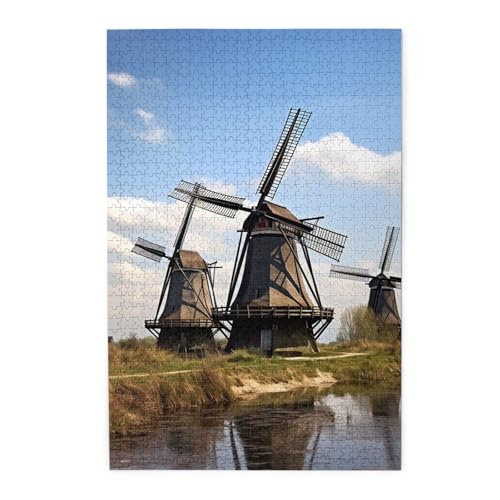 1000-teiliges Puzzle für Erwachsene, herausforderndes Puzzle für Spieleabende, Holzpuzzle, Windmühlen, personalisiertes Holzpuzzle für Familie, Bilderpuzzle, fertige Größe 74,9 x 50 cm 1000-teiliges Puzzle für Erwachsene, herausforderndes Puzzle für Spieleabende, Holzpuzzle, Windmühlen, personalisiertes Holzpuzzle für Familie, Bilderpuzzle, fertige Größe 74,9 x 50 cm von QMNKLET