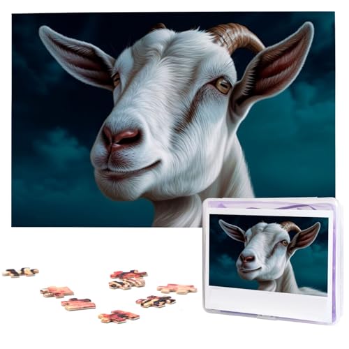 1000-teiliges Puzzle für Erwachsene, herausforderndes Puzzle für Spieleabende, Holzpuzzle, Ziege, personalisiertes Holzpuzzle für Familie, Bilderpuzzle, fertige Größe 74,9 x 50 cm 1000-teiliges Puzzle für Erwachsene, herausforderndes Puzzle für Spieleabende, Holzpuzzle, Ziege, personalisiertes Holzpuzzle für Familie, Bilderpuzzle, fertige Größe 74,9 x 50 cm von QMNKLET