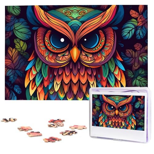 1000-teiliges Puzzle für Erwachsene, herausforderndes Puzzle für Spieleabende, Holzpuzzle, buntes Eulenmuster, personalisiertes Holzpuzzle für Familie, Bilderpuzzle, fertige Größe 74,9 x 50 cm 1000-teiliges Puzzle für Erwachsene, herausforderndes Puzzle für Spieleabende, Holzpuzzle, buntes Eulenmuster, personalisiertes Holzpuzzle für Familie, Bilderpuzzle, fertige Größe 74,9 x 50 cm von QMNKLET