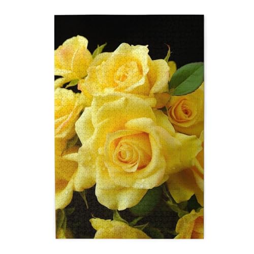 1000-teiliges Puzzle für Erwachsene, herausforderndes Puzzle für Spieleabende, Holzpuzzle, gelbe Rose, personalisiertes Holzpuzzle für Familie, Bilderpuzzle, fertige Größe 74,9 x 50 cm 1000-teiliges Puzzle für Erwachsene, herausforderndes Puzzle für Spieleabende, Holzpuzzle, gelbe Rose, personalisiertes Holzpuzzle für Familie, Bilderpuzzle, fertige Größe 74,9 x 50 cm von QMNKLET