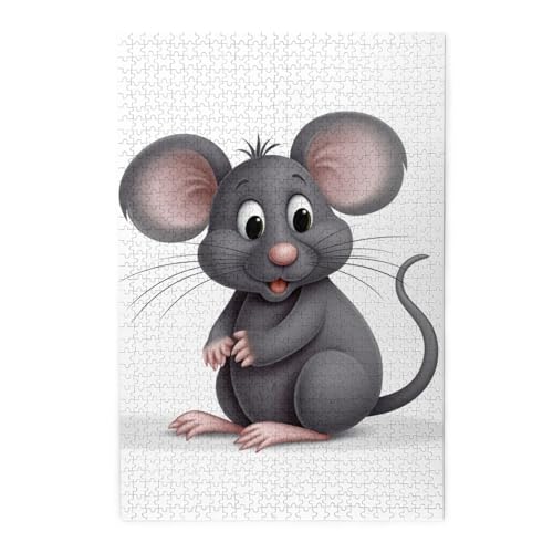 1000-teiliges Puzzle für Erwachsene, herausforderndes Puzzle für Spieleabende, Holzpuzzle, graue Ratte, personalisiertes Holzpuzzle für Familie, Bilderpuzzle, fertige Größe 74,9 x 50 cm 1000-teiliges Puzzle für Erwachsene, herausforderndes Puzzle für Spieleabende, Holzpuzzle, graue Ratte, personalisiertes Holzpuzzle für Familie, Bilderpuzzle, fertige Größe 74,9 x 50 cm von QMNKLET