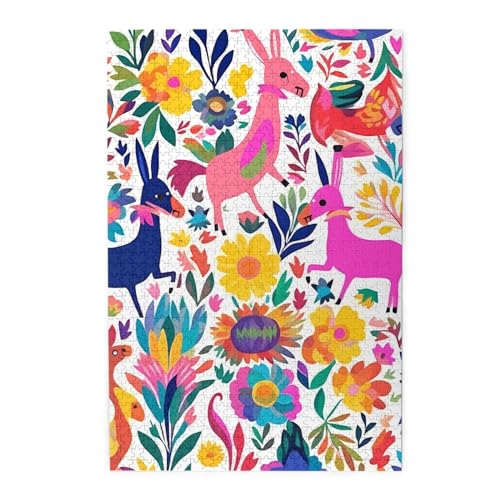 1000-teiliges Puzzle für Erwachsene, herausforderndes Puzzle für Spieleabende, Holzpuzzle, mexikanische Otomi-Tiere, personalisiertes Holzpuzzle für Familie, Bilderpuzzle, fertige Größe 74,9 x 50 cm 1000-teiliges Puzzle für Erwachsene, herausforderndes Puzzle für Spieleabende, Holzpuzzle, mexikanische Otomi-Tiere, personalisiertes Holzpuzzle für Familie, Bilderpuzzle, fertige Größe 74,9 x 50 cm von QMNKLET