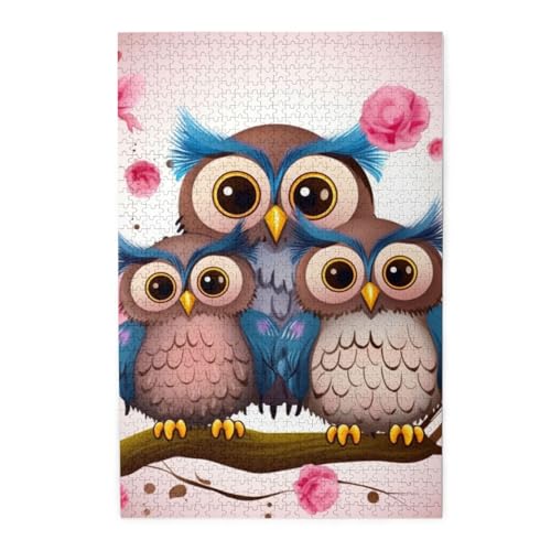1000-teiliges Puzzle für Erwachsene, herausforderndes Puzzle für Spieleabende, Holzpuzzle, niedliche Eulen, personalisiertes Holzpuzzle für Familie, Bilderpuzzle, fertige Größe 74,9 x 50 cm 1000-teiliges Puzzle für Erwachsene, herausforderndes Puzzle für Spieleabende, Holzpuzzle, niedliche Eulen, personalisiertes Holzpuzzle für Familie, Bilderpuzzle, fertige Größe 74,9 x 50 cm von QMNKLET