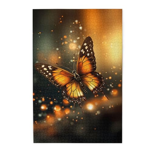 1000-teiliges Puzzle für Erwachsene, herausforderndes Puzzle für Spieleabende, Holzpuzzle, orangefarbener Schmetterling, personalisierbar, Holzpuzzle für Familie, Bilderpuzzle, fertige Größe 74,9 x 50 1000-teiliges Puzzle für Erwachsene, herausforderndes Puzzle für Spieleabende, Holzpuzzle, orangefarbener Schmetterling, personalisierbar, Holzpuzzle für Familie, Bilderpuzzle, fertige Größe 74,9 x 50 von QMNKLET