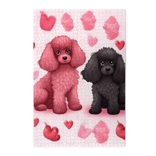 1000-teiliges Puzzle für Erwachsene, herausforderndes Puzzle für Spieleabende, Holzpuzzle, rosa Pudel, Hunde, personalisierbar, Holzpuzzle für Familie, Bilderpuzzle, fertige Größe 74,9 x 50 cm 1000-teiliges Puzzle für Erwachsene, herausforderndes Puzzle für Spieleabende, Holzpuzzle, rosa Pudel, Hunde, personalisierbar, Holzpuzzle für Familie, Bilderpuzzle, fertige Größe 74,9 x 50 cm von QMNKLET