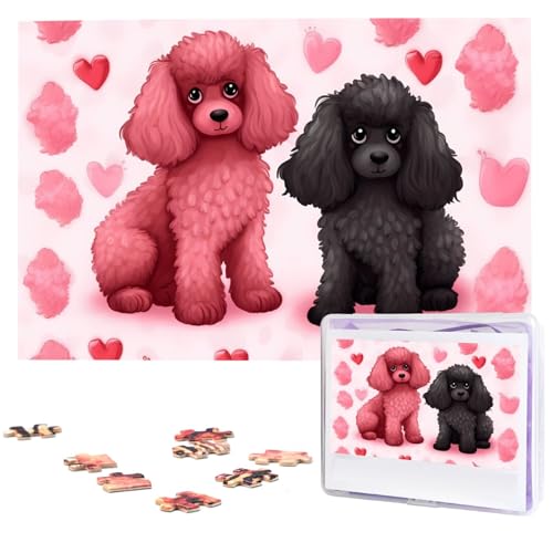 1000-teiliges Puzzle für Erwachsene, herausforderndes Puzzle für Spieleabende, Holzpuzzle, rosa Pudel, Hunde, personalisierbar, Holzpuzzle für Familie, Bilderpuzzle, fertige Größe 74,9 x 50 cm 1000-teiliges Puzzle für Erwachsene, herausforderndes Puzzle für Spieleabende, Holzpuzzle, rosa Pudel, Hunde, personalisierbar, Holzpuzzle für Familie, Bilderpuzzle, fertige Größe 74,9 x 50 cm von QMNKLET