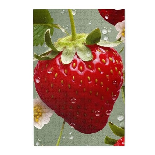 1000-teiliges Puzzle für Erwachsene, herausforderndes Puzzle für Spieleabende, Holzpuzzle, schöne Erdbeere, personalisiertes Holzpuzzle für Familie, Bilderpuzzle, fertige Größe 74,9 x 50 cm 1000-teiliges Puzzle für Erwachsene, herausforderndes Puzzle für Spieleabende, Holzpuzzle, schöne Erdbeere, personalisiertes Holzpuzzle für Familie, Bilderpuzzle, fertige Größe 74,9 x 50 cm von QMNKLET