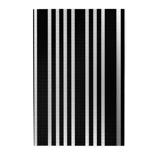 1000-teiliges Puzzle für Erwachsene, herausforderndes Puzzle für Spieleabende, Holzpuzzle, schwarz-weiß gestreift, personalisiertes Holzpuzzle für Familie, Bilderpuzzle, fertige Größe 74,9 x 50 cm 1000-teiliges Puzzle für Erwachsene, herausforderndes Puzzle für Spieleabende, Holzpuzzle, schwarz-weiß gestreift, personalisiertes Holzpuzzle für Familie, Bilderpuzzle, fertige Größe 74,9 x 50 cm von QMNKLET
