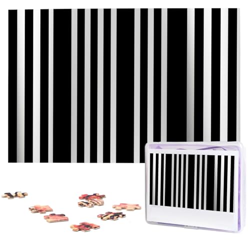 1000-teiliges Puzzle für Erwachsene, herausforderndes Puzzle für Spieleabende, Holzpuzzle, schwarz-weiß gestreift, personalisiertes Holzpuzzle für Familie, Bilderpuzzle, fertige Größe 74,9 x 50 cm 1000-teiliges Puzzle für Erwachsene, herausforderndes Puzzle für Spieleabende, Holzpuzzle, schwarz-weiß gestreift, personalisiertes Holzpuzzle für Familie, Bilderpuzzle, fertige Größe 74,9 x 50 cm von QMNKLET