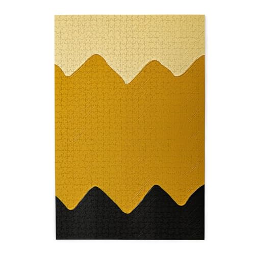 1000-teiliges Puzzle für Erwachsene, herausforderndes Puzzle für Spieleabende, Holzpuzzle, senfgelb und schwarz, personalisierbar, Holzpuzzle für Familie, Bilderpuzzle, fertige Größe 74,9 x 50 cm 1000-teiliges Puzzle für Erwachsene, herausforderndes Puzzle für Spieleabende, Holzpuzzle, senfgelb und schwarz, personalisierbar, Holzpuzzle für Familie, Bilderpuzzle, fertige Größe 74,9 x 50 cm von QMNKLET