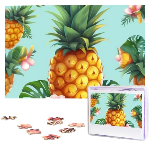 1000-teiliges Puzzle für Erwachsene, herausforderndes Puzzle für Spieleabende, Holzpuzzle, tropische Ananas, personalisierbares Holzpuzzle für Familie, Bilderpuzzle, fertige Größe 74,9 x 50 cm 1000-teiliges Puzzle für Erwachsene, herausforderndes Puzzle für Spieleabende, Holzpuzzle, tropische Ananas, personalisierbares Holzpuzzle für Familie, Bilderpuzzle, fertige Größe 74,9 x 50 cm von QMNKLET