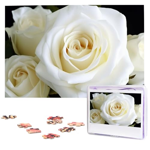 1000-teiliges Puzzle für Erwachsene, herausforderndes Puzzle für Spieleabende, Holzpuzzle, weiße Rose, personalisiertes Holzpuzzle für Familie, Bilderpuzzle, fertige Größe 74,9 x 50 cm 1000-teiliges Puzzle für Erwachsene, herausforderndes Puzzle für Spieleabende, Holzpuzzle, weiße Rose, personalisiertes Holzpuzzle für Familie, Bilderpuzzle, fertige Größe 74,9 x 50 cm von QMNKLET