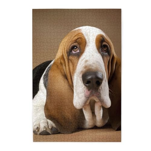 1000-teiliges Puzzle für Erwachsene, herausforderndes Puzzle für Spieleabende, Holzpuzzle Basset Hound, personalisiertes Holzpuzzle für Familie, Bilderpuzzle, fertige Größe 74,9 x 50 cm 1000-teiliges Puzzle für Erwachsene, herausforderndes Puzzle für Spieleabende, Holzpuzzle Basset Hound, personalisiertes Holzpuzzle für Familie, Bilderpuzzle, fertige Größe 74,9 x 50 cm von QMNKLET
