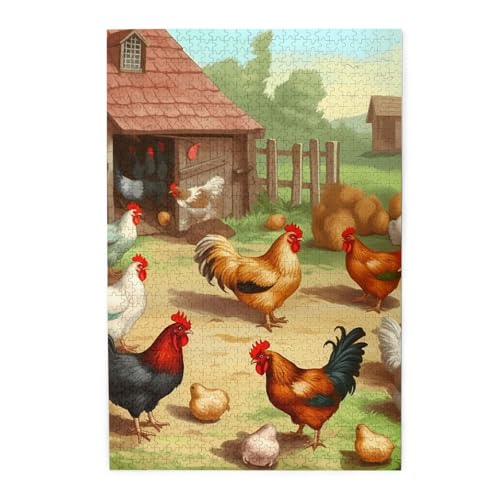 1000-teiliges Puzzle für Erwachsene, herausforderndes Puzzle für Spieleabende, Holzpuzzle Braten Huhn Hen Farm, personalisiertes Holzpuzzle für Familie, Bilderpuzzle, fertige Größe 74,9 x 50 cm 1000-teiliges Puzzle für Erwachsene, herausforderndes Puzzle für Spieleabende, Holzpuzzle Braten Huhn Hen Farm, personalisiertes Holzpuzzle für Familie, Bilderpuzzle, fertige Größe 74,9 x 50 cm von QMNKLET