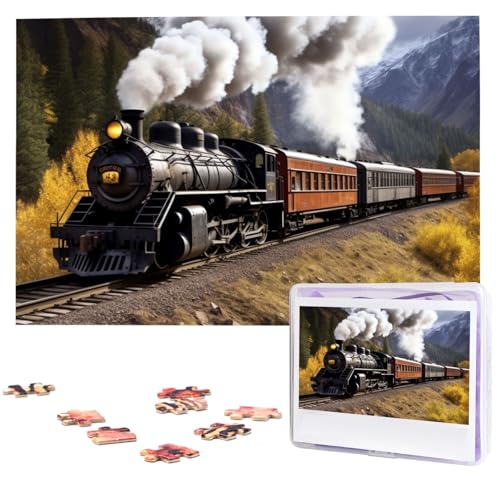 1000-teiliges Puzzle für Erwachsene, herausforderndes Puzzle für Spieleabende, Holzpuzzle Dampflokomotive, Zug, personalisiertes Holzpuzzle für Familie, Bilderpuzzle, fertige Größe 74,9 x 50 cm 1000-teiliges Puzzle für Erwachsene, herausforderndes Puzzle für Spieleabende, Holzpuzzle Dampflokomotive, Zug, personalisiertes Holzpuzzle für Familie, Bilderpuzzle, fertige Größe 74,9 x 50 cm von QMNKLET