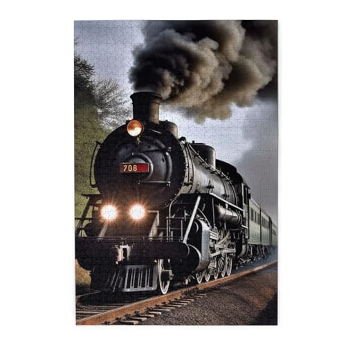 1000-teiliges Puzzle für Erwachsene, herausforderndes Puzzle für Spieleabende, Holzpuzzle Dampfzug, personalisiertes Holzpuzzle für Familie, Bilderpuzzle, fertige Größe 74,9 x 50 cm 1000-teiliges Puzzle für Erwachsene, herausforderndes Puzzle für Spieleabende, Holzpuzzle Dampfzug, personalisiertes Holzpuzzle für Familie, Bilderpuzzle, fertige Größe 74,9 x 50 cm von QMNKLET
