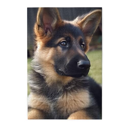 1000-teiliges Puzzle für Erwachsene, herausforderndes Puzzle für Spieleabende, Holzpuzzle Deutscher Schäferhund, Welpe, personalisiertes Holzpuzzle für Familie, Bilderpuzzle, fertige Größe 74,9 x 50 1000-teiliges Puzzle für Erwachsene, herausforderndes Puzzle für Spieleabende, Holzpuzzle Deutscher Schäferhund, Welpe, personalisiertes Holzpuzzle für Familie, Bilderpuzzle, fertige Größe 74,9 x 50 von QMNKLET