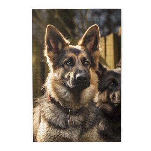1000-teiliges Puzzle für Erwachsene, herausforderndes Puzzle für Spieleabende, Holzpuzzle Deutscher Schäferhund, personalisiertes Holzpuzzle für Familie, Bilderpuzzle, fertige Größe 74,9 x 50 cm 1000-teiliges Puzzle für Erwachsene, herausforderndes Puzzle für Spieleabende, Holzpuzzle Deutscher Schäferhund, personalisiertes Holzpuzzle für Familie, Bilderpuzzle, fertige Größe 74,9 x 50 cm von QMNKLET
