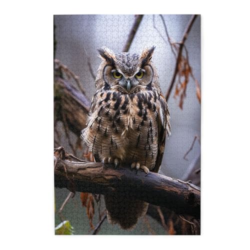 1000-teiliges Puzzle für Erwachsene, herausforderndes Puzzle für Spieleabende, Holzpuzzle Eule auf einem Ast, personalisiertes Holzpuzzle für Familie, Bilderpuzzle, fertige Größe 74,9 x 50 cm 1000-teiliges Puzzle für Erwachsene, herausforderndes Puzzle für Spieleabende, Holzpuzzle Eule auf einem Ast, personalisiertes Holzpuzzle für Familie, Bilderpuzzle, fertige Größe 74,9 x 50 cm von QMNKLET