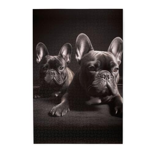 1000-teiliges Puzzle für Erwachsene, herausforderndes Puzzle für Spieleabende, Holzpuzzle Französische Bulldogge, personalisiertes Holzpuzzle für Familie, Bilderpuzzle, fertige Größe 74,9 x 50 cm 1000-teiliges Puzzle für Erwachsene, herausforderndes Puzzle für Spieleabende, Holzpuzzle Französische Bulldogge, personalisiertes Holzpuzzle für Familie, Bilderpuzzle, fertige Größe 74,9 x 50 cm von QMNKLET